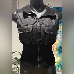 Stylish Black Women's Fitted Vest, Size Medium